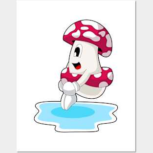 Mushroom Water jumping Posters and Art